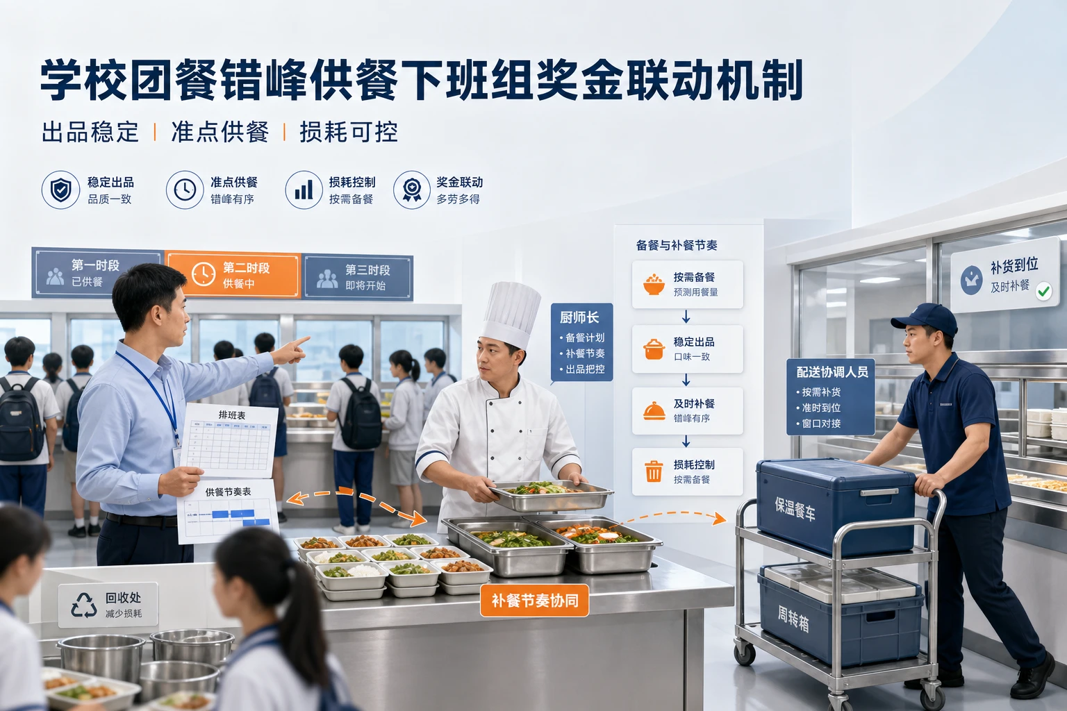 学校团餐错峰供餐下班组奖金联动机制设计（2026年版）