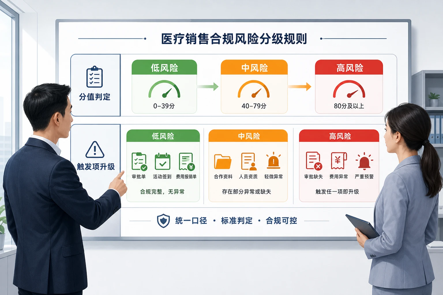 医疗行业销售合规风险等级自评表模板：销售团队风险分级自查表单