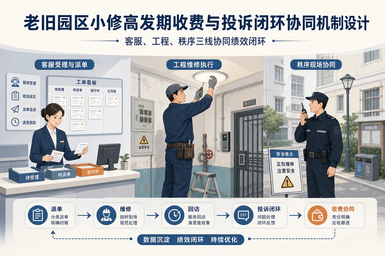 老旧园区小修高发期收费与投诉闭环协同机制设计（2026年版）
