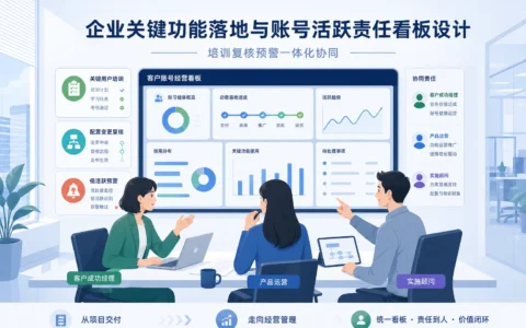 企业服务SaaS活跃度管理：关键功能落地、低活跃预警与经营看板设计