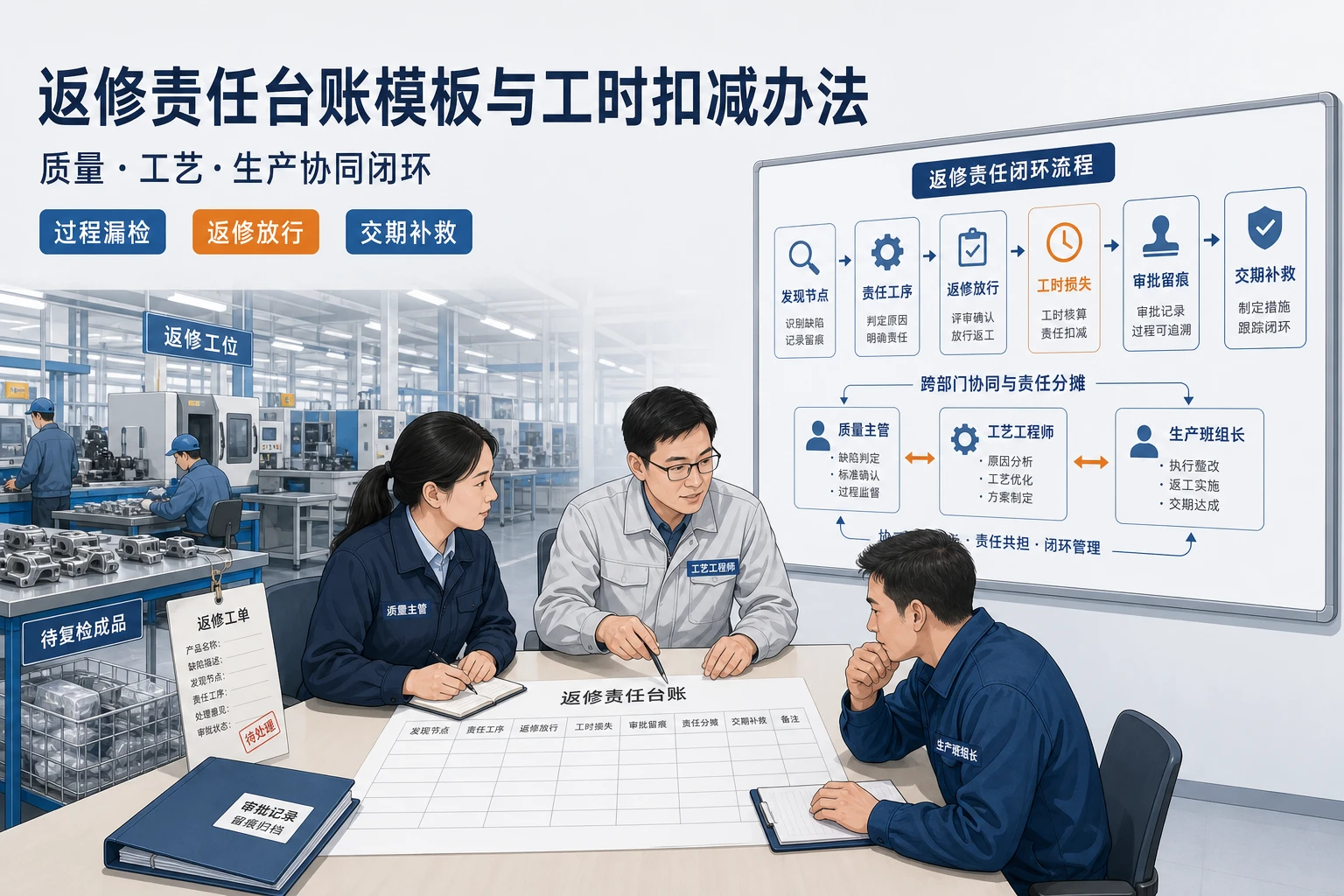 成品复检上升期返修责任台账模板与工时扣减办法