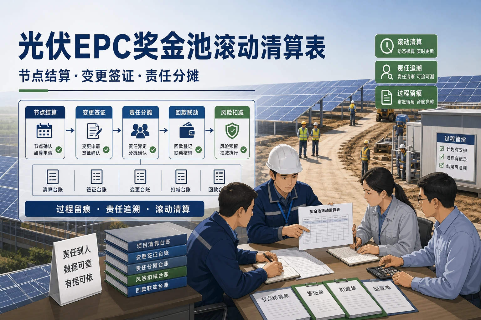 2026年光伏EPC奖金池滚动清算表模板与责任分摊方法