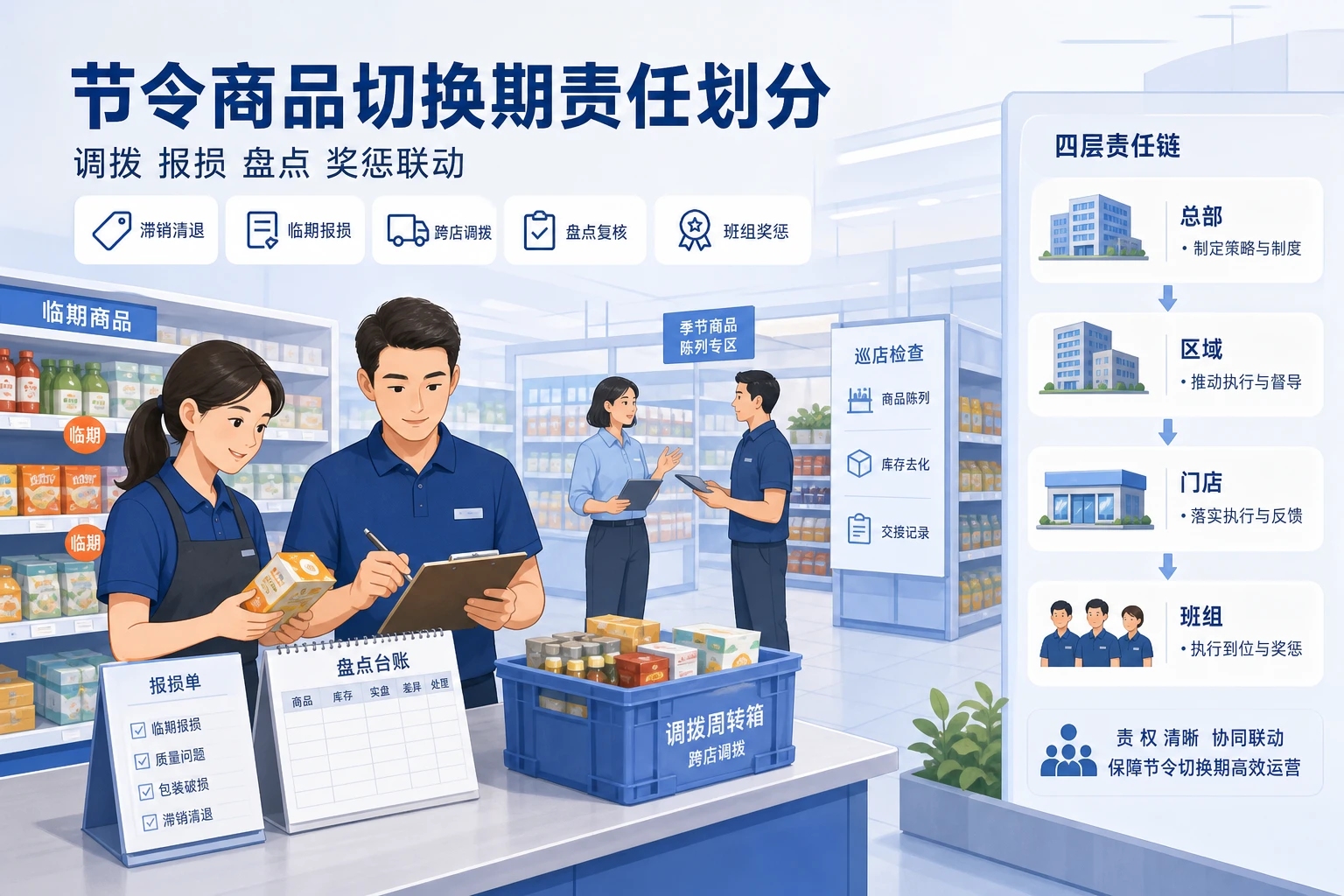 连锁门店节令商品切换期调拨报损与盘点责任划分