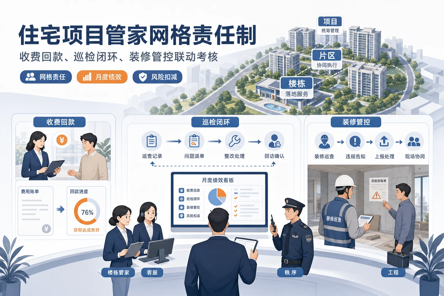 住宅项目管家网格责任制与三项联动扣减规则设计（2026年版）