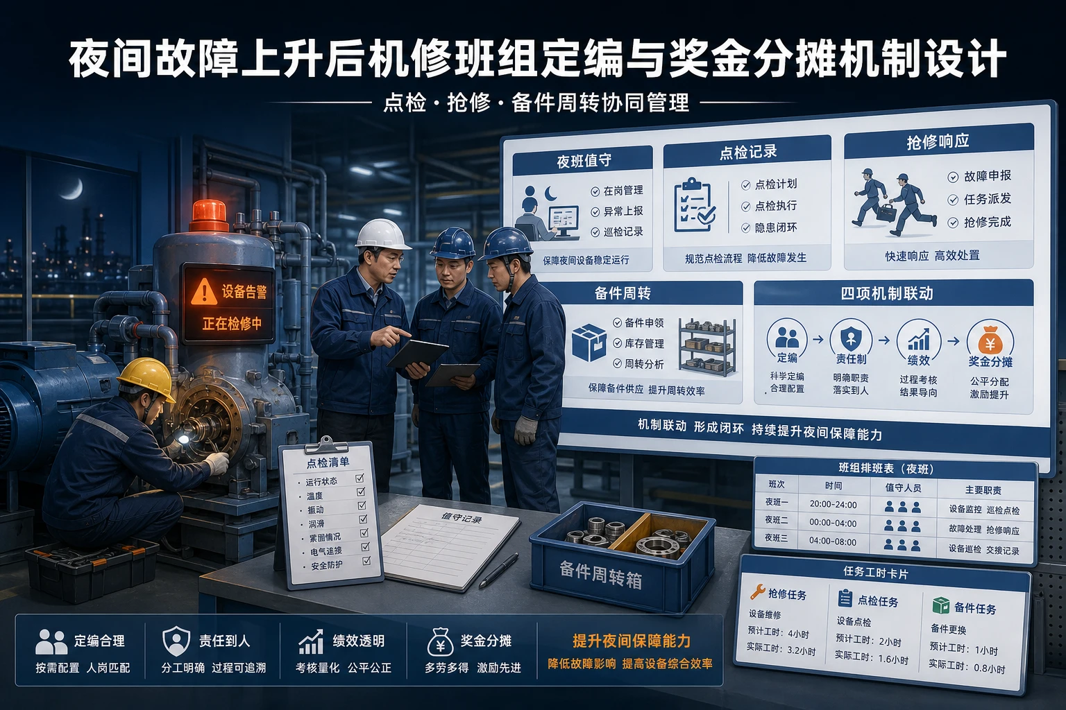 夜间故障上升后机修班组定编与奖金分摊机制设计(2026年版)