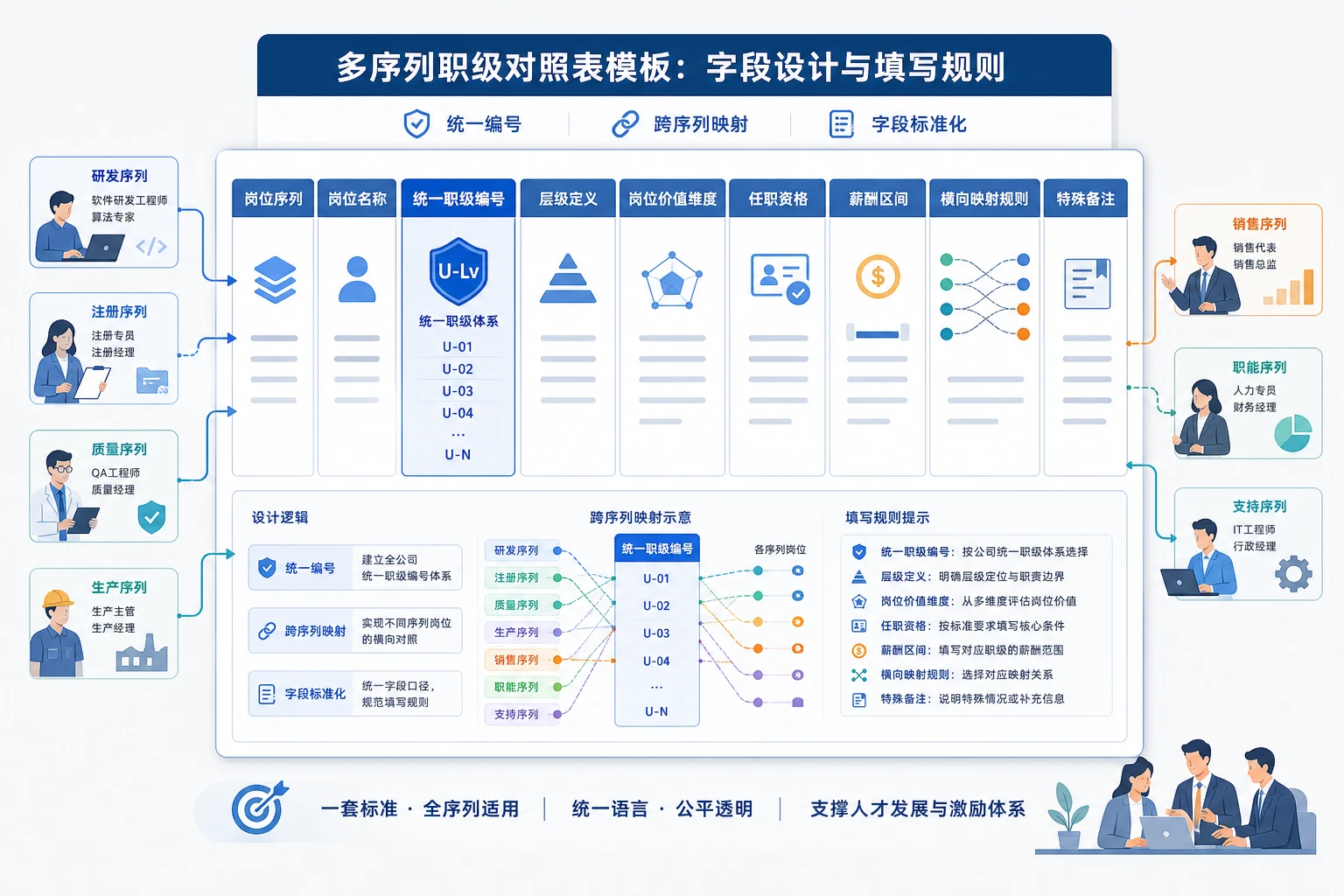 2026年医疗器械多序列职级对照表模板与填写指南