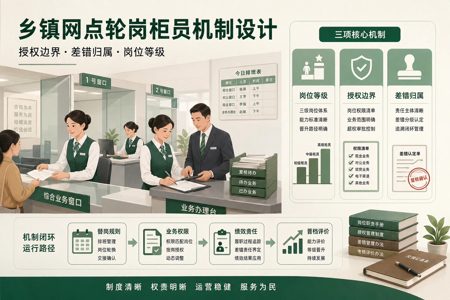 乡镇网点轮岗柜员授权边界与差错归属机制设计（2026年版）