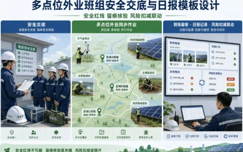 2026年多点位外业安全交底确认单与日报模板：班组长留痕及风险扣减设计