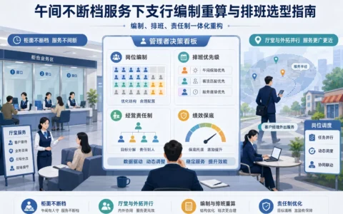 农商行午间不断档服务下的支行编制重算与排班选型指南：核心模型、责任制优化与ROI评估