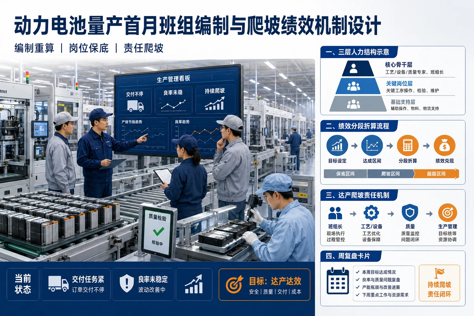 2026年动力电池量产首月班组编制与爬坡绩效机制设计