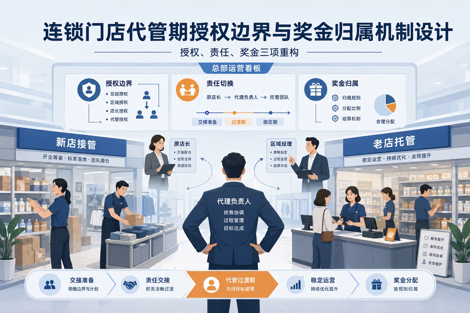 连锁门店代管期授权边界与奖金归属机制设计