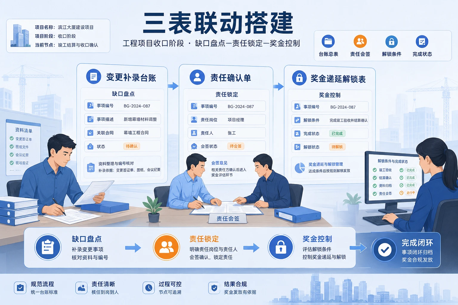 工程结算前签证补录台账与奖金解锁表模板（2026年版）