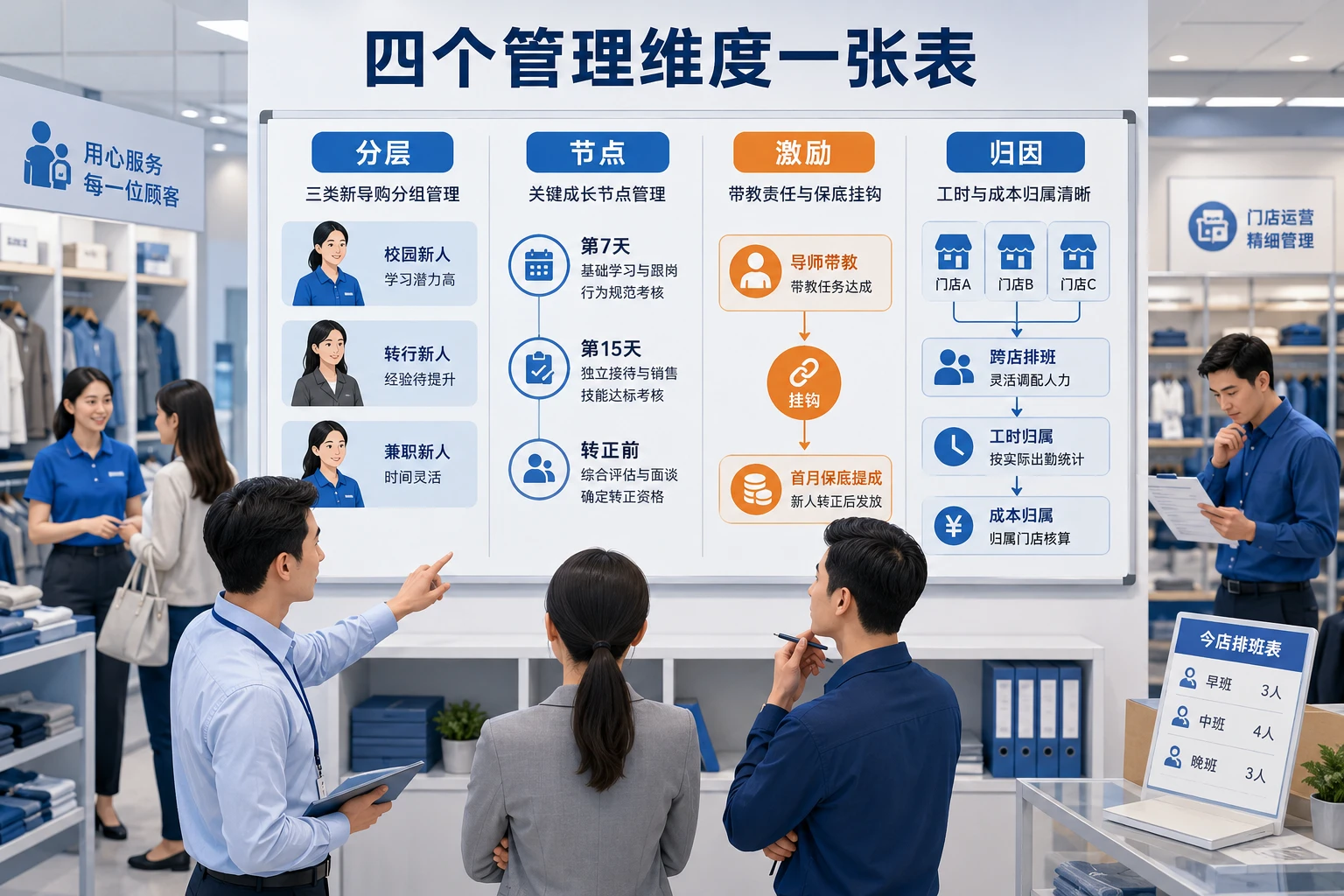 2026年连锁门店新导购带教考核与首月保底提成设计