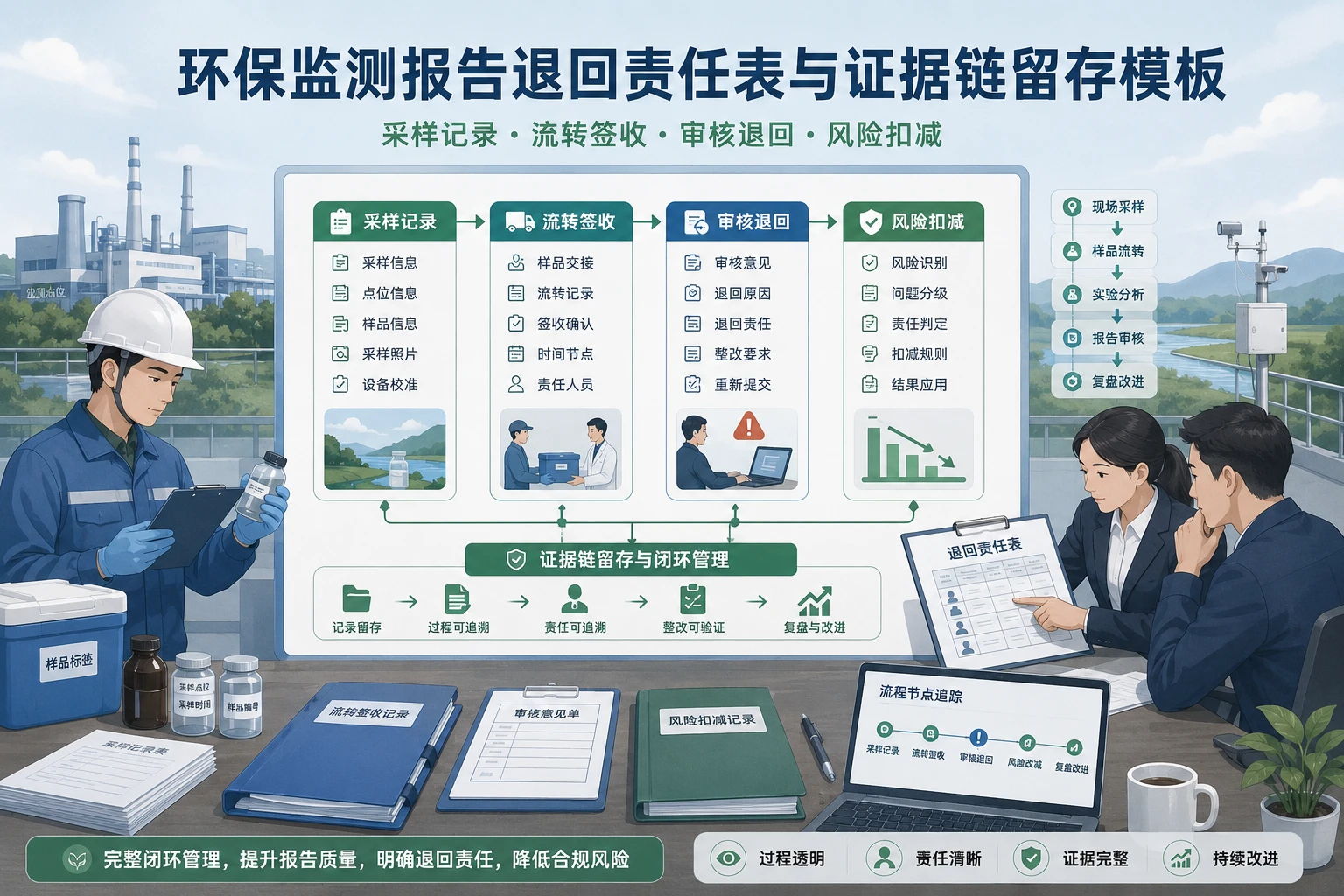 环保监测报告退回责任表与证据链留存模板（2026年版）