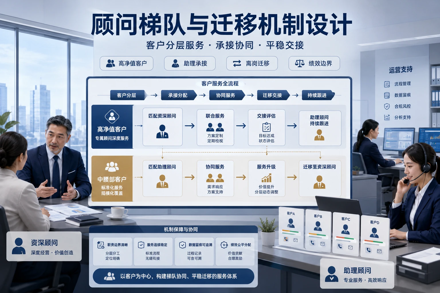 证券保险客户分层经营中的顾问梯队与迁移机制设计