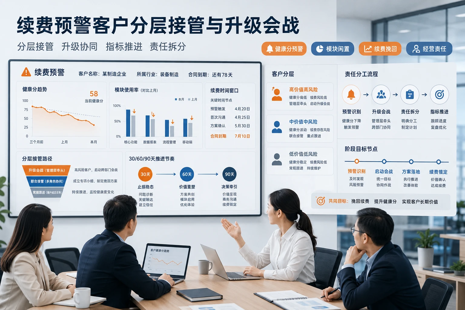 续费预警客户分层接管与升级会战责任机制设计