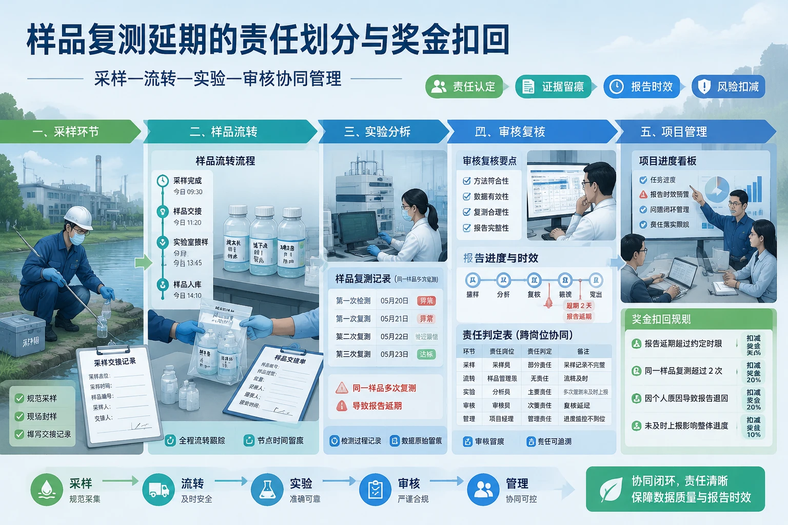 环保监测样品复测延期的责任划分与奖金扣回规则（2026年版）