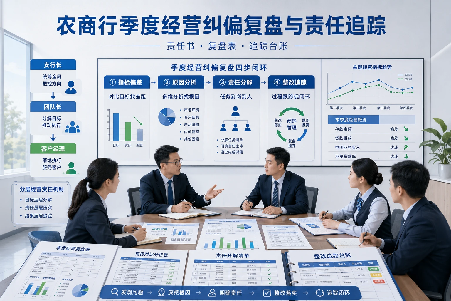 农商行季度经营偏差纠偏复盘表与责任追踪台账模板（2026年版）
