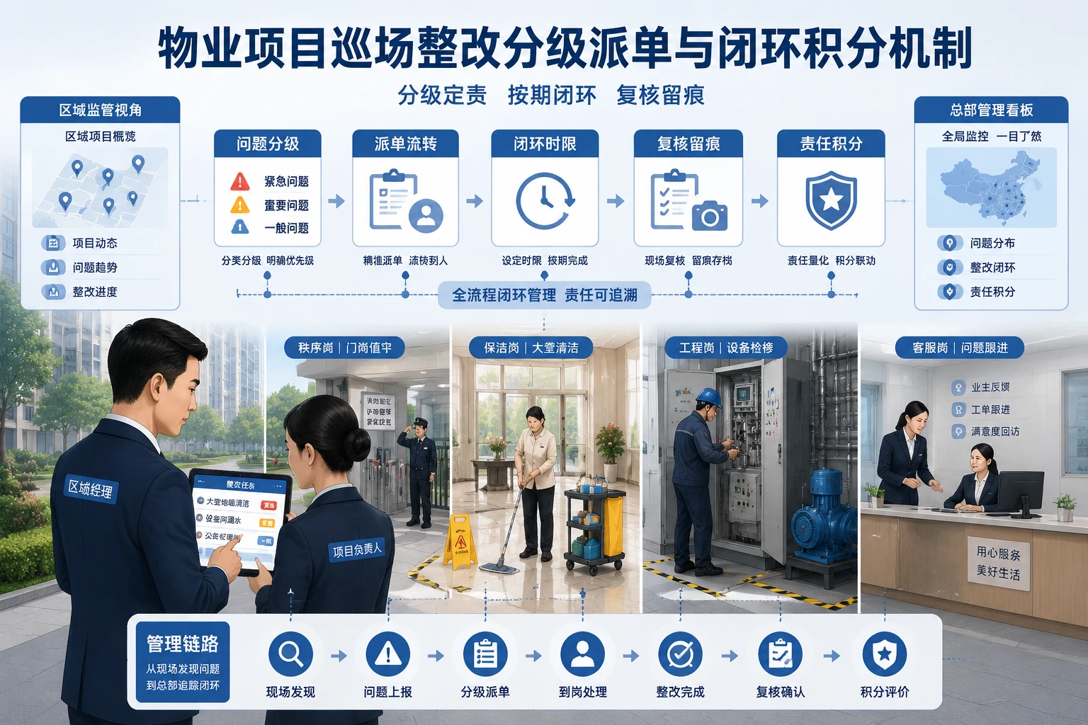 2026年物业项目巡场整改分级派单与闭环积分机制设计