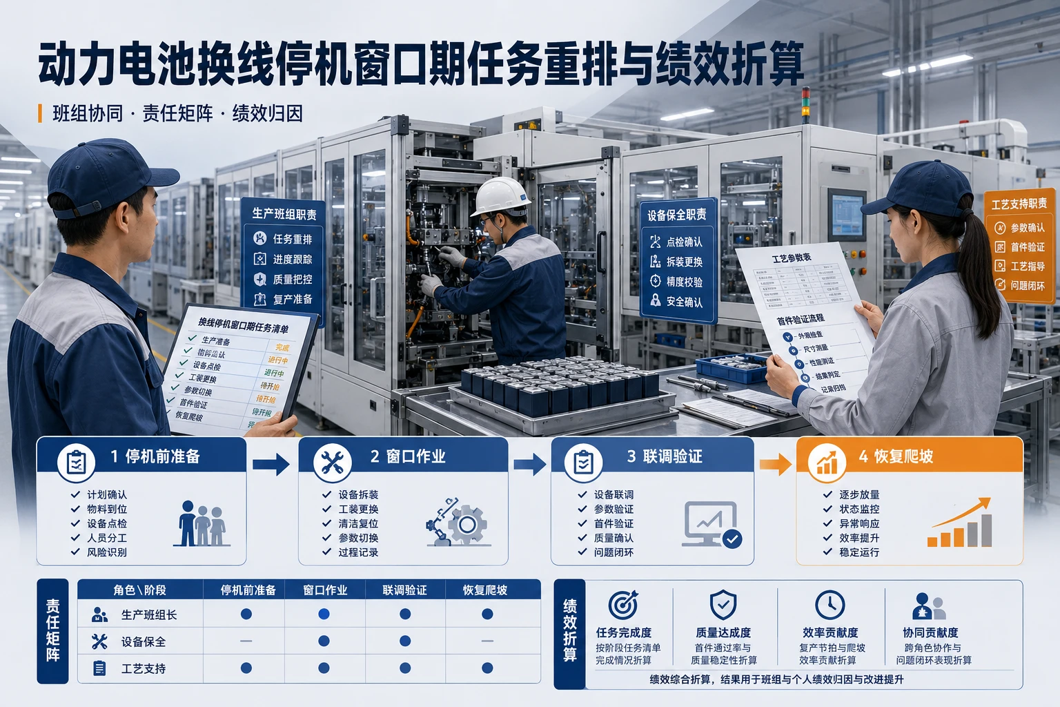 动力电池换线停机窗口期任务重排与绩效折算机制（2026年版）