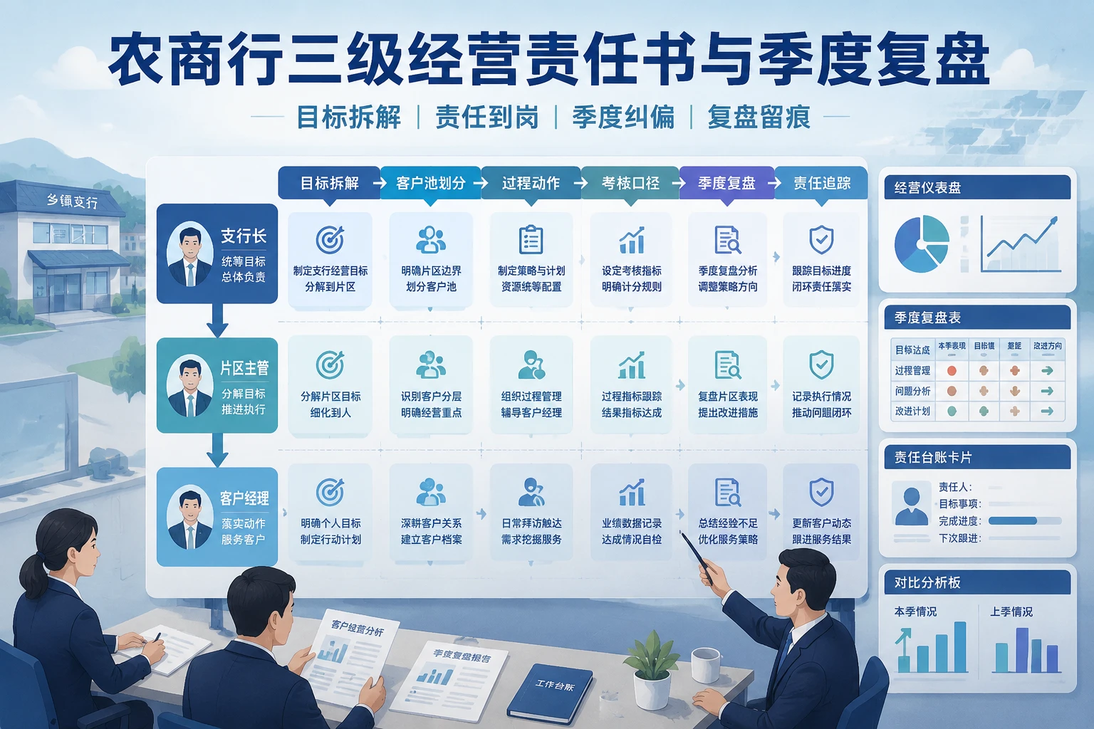 农商行三级经营责任书与季度复盘模板设计指南