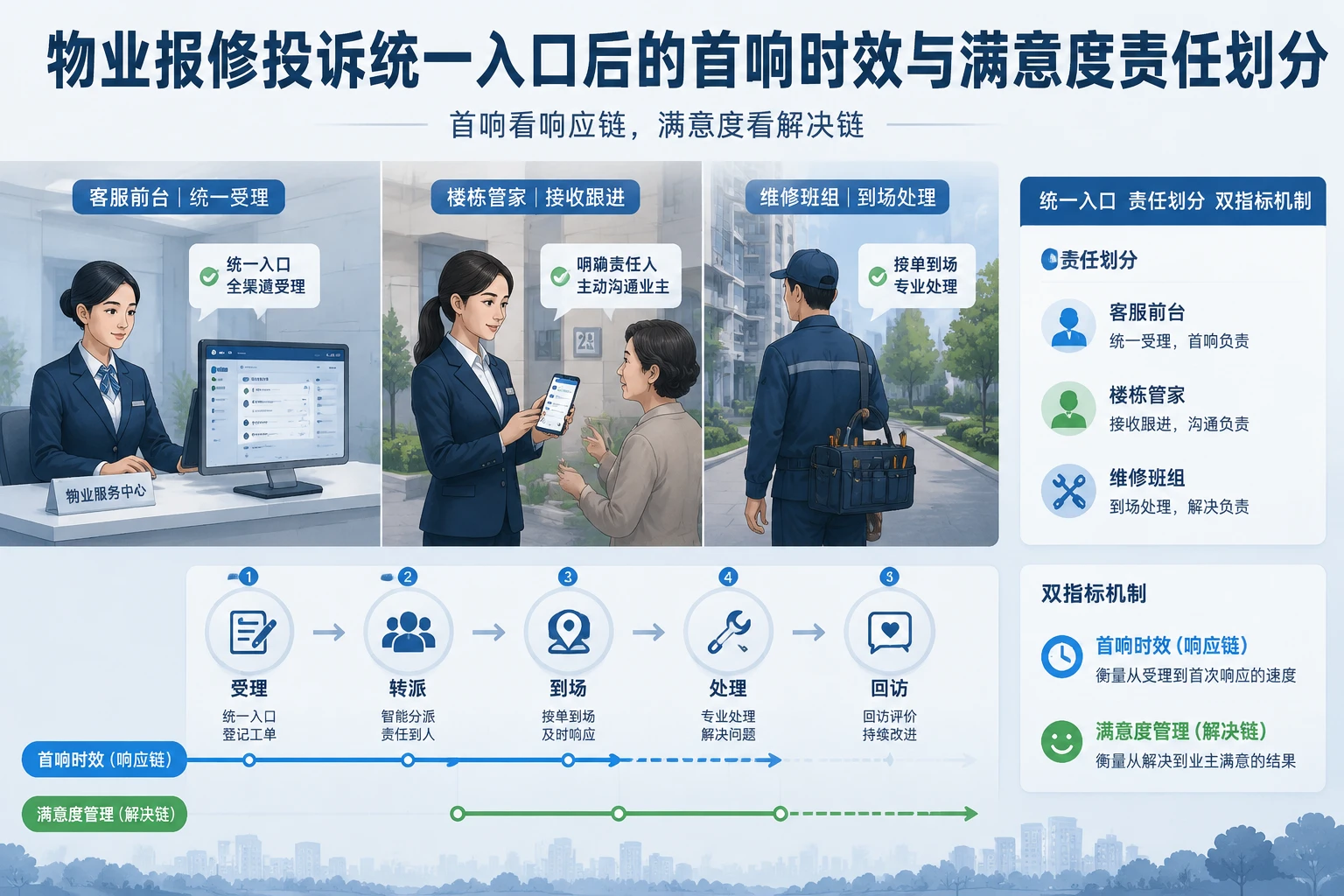 物业报修投诉统一入口后的首响时效与满意度责任划分