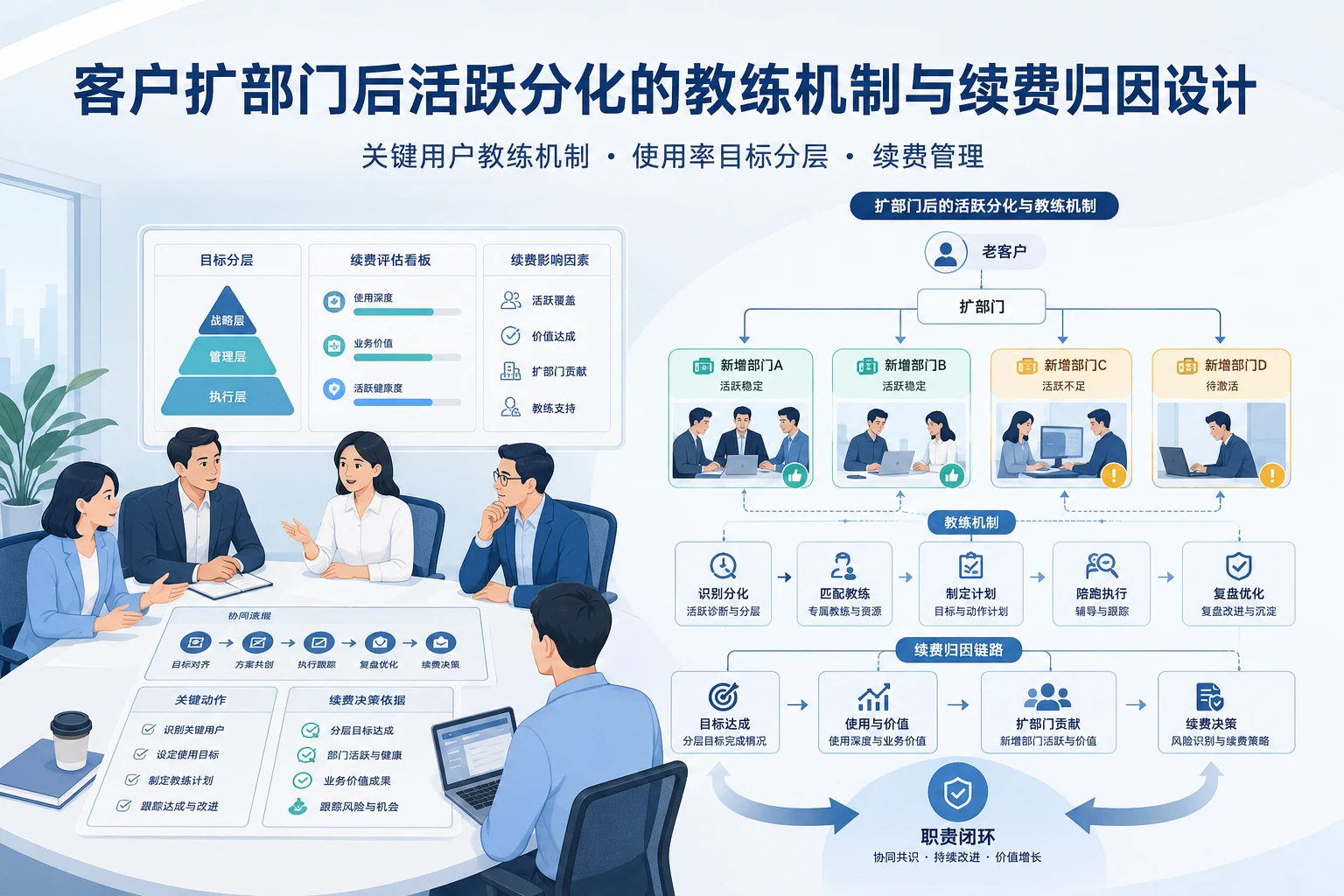 客户扩部门后活跃分化的教练机制与续费归因设计(2026年版)