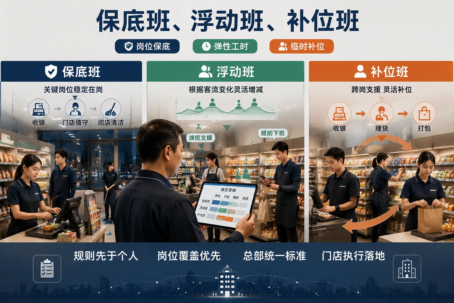 2026年连锁门店晚高峰波动下混编排班与补位结算机制