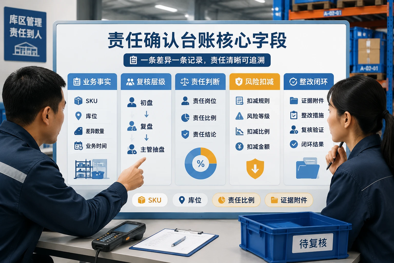 仓库盘点差异责任确认与扣减台账模板设计