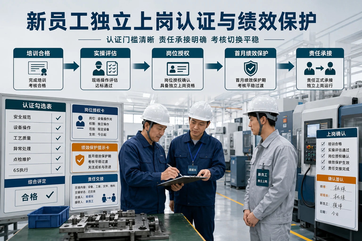 制造业新员工独立上岗认证与首月绩效保护机制设计
