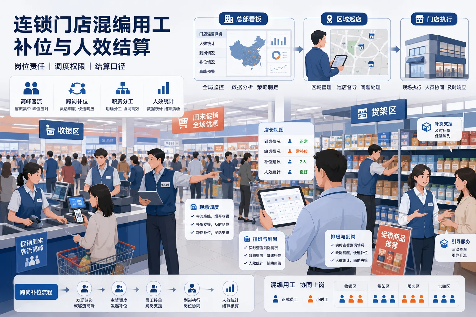 2026年连锁门店混编用工下的补位责任与人效结算机制