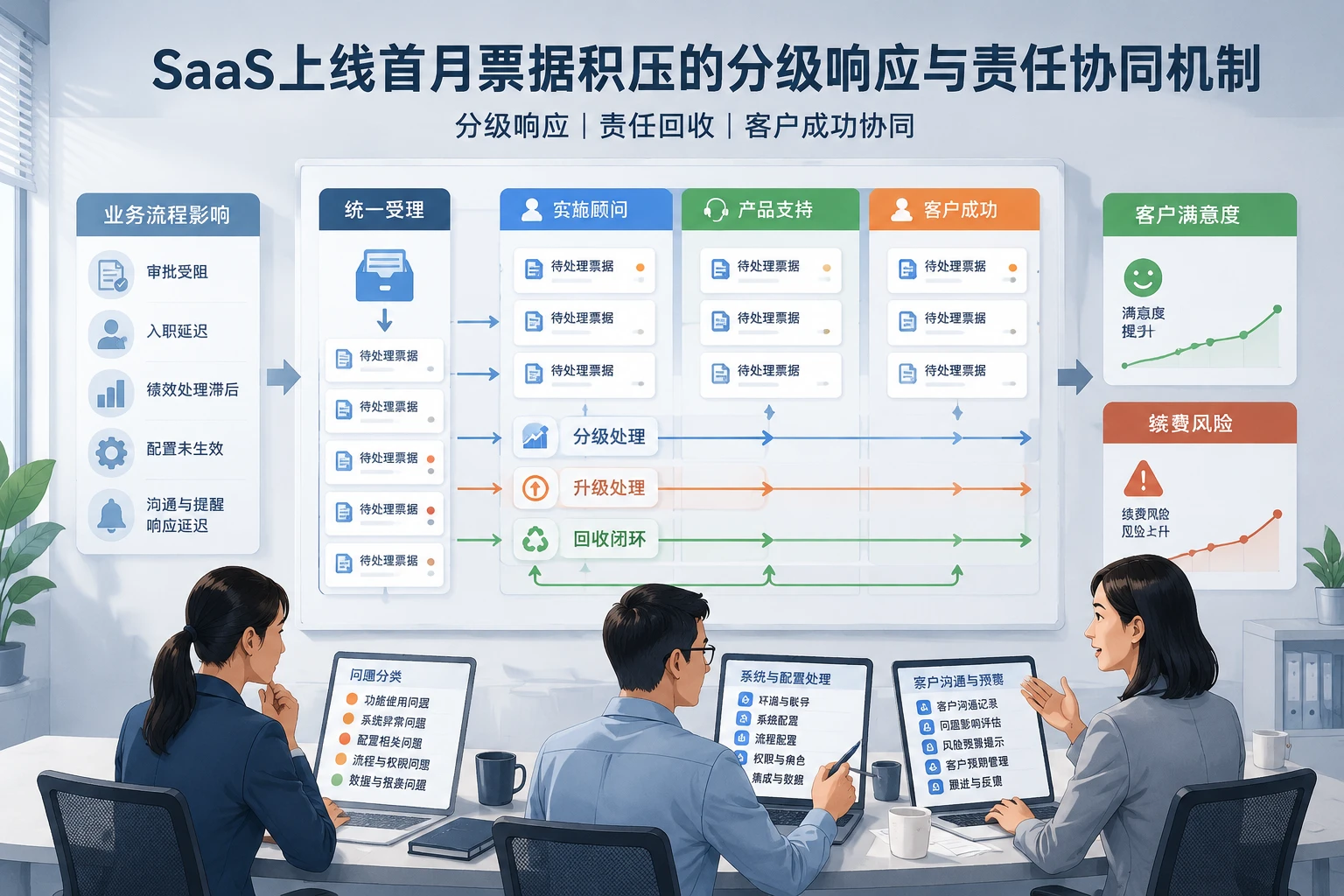 SaaS上线首月票据积压的分级响应与责任协同机制(2026年版)