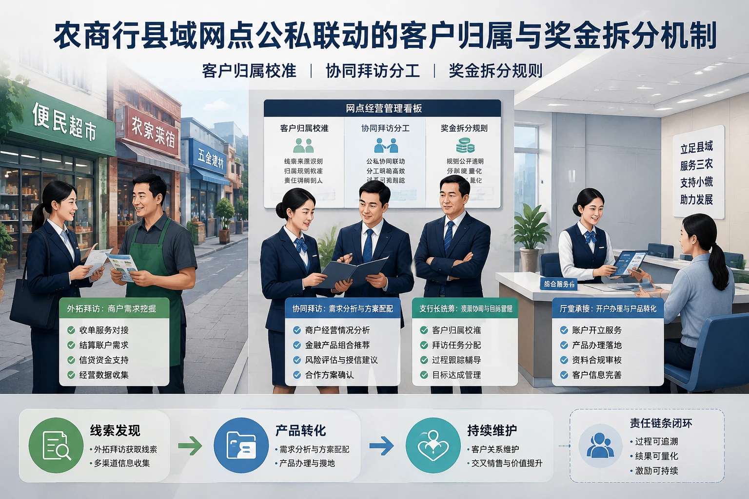 农商行县域网点公私联动的客户归属与奖金拆分机制