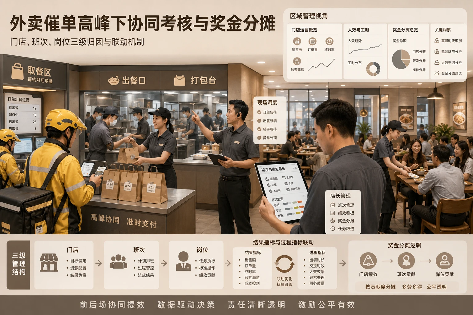 2026年连锁门店外卖催单高峰下协同考核与奖金分摊机制设计