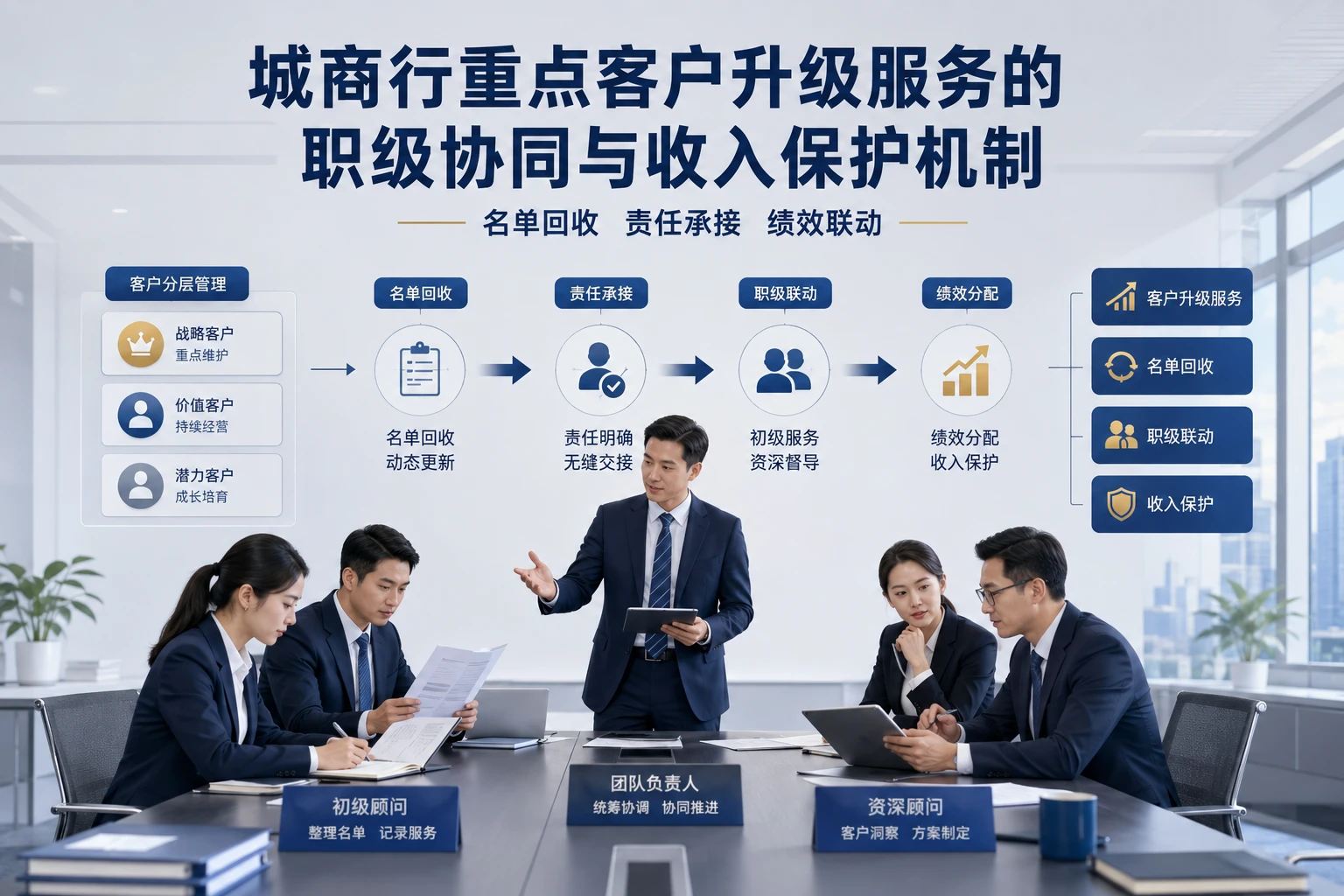 城商行重点客户升级服务的职级协同与收入保护机制