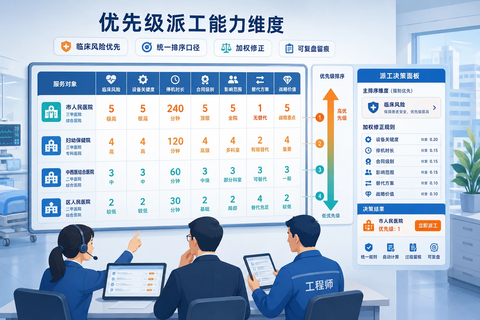 医疗器械关键备件紧缺下的派工优先级与绩效修正指南