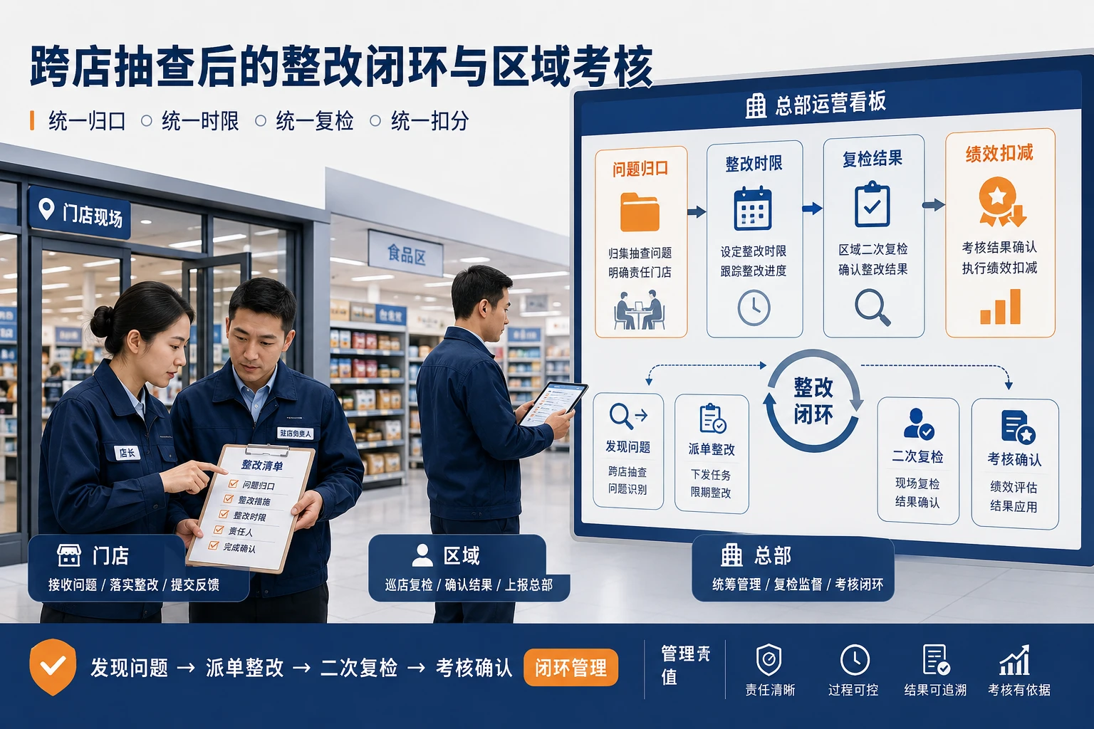 2026年跨店抽查后服务偏差整改闭环与区域考核口径设计