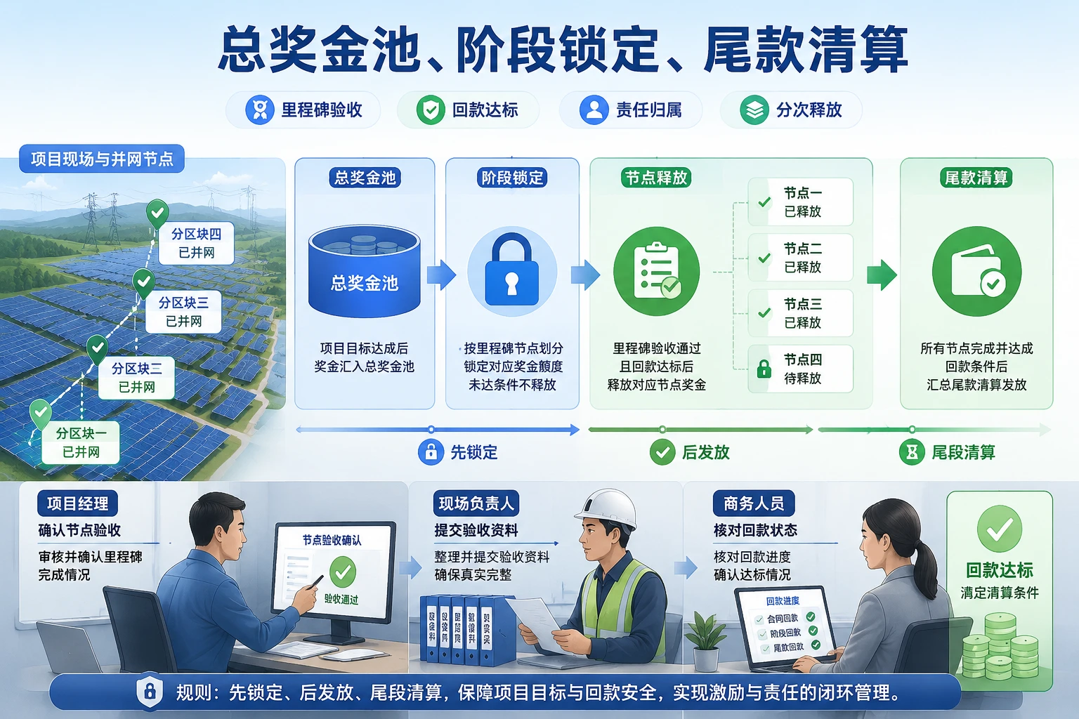 光伏EPC分阶段并网后的奖金池释放与回款挂钩机制设计（2026年版）