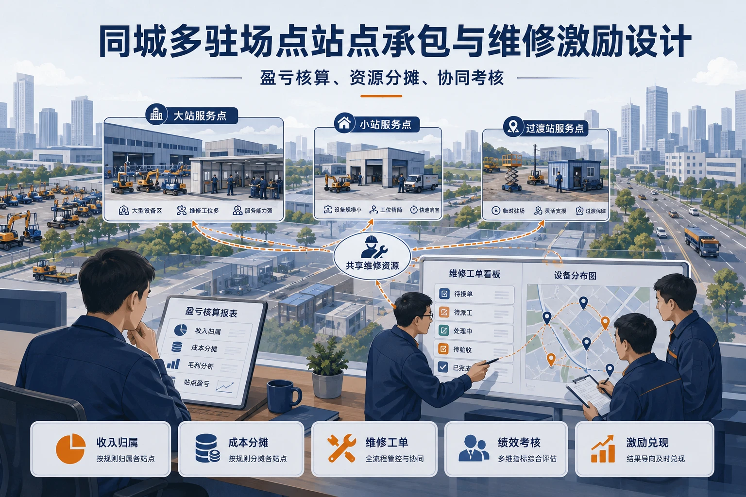 同城多驻场点规模分化下的站点承包与维修激励设计（2026年版）