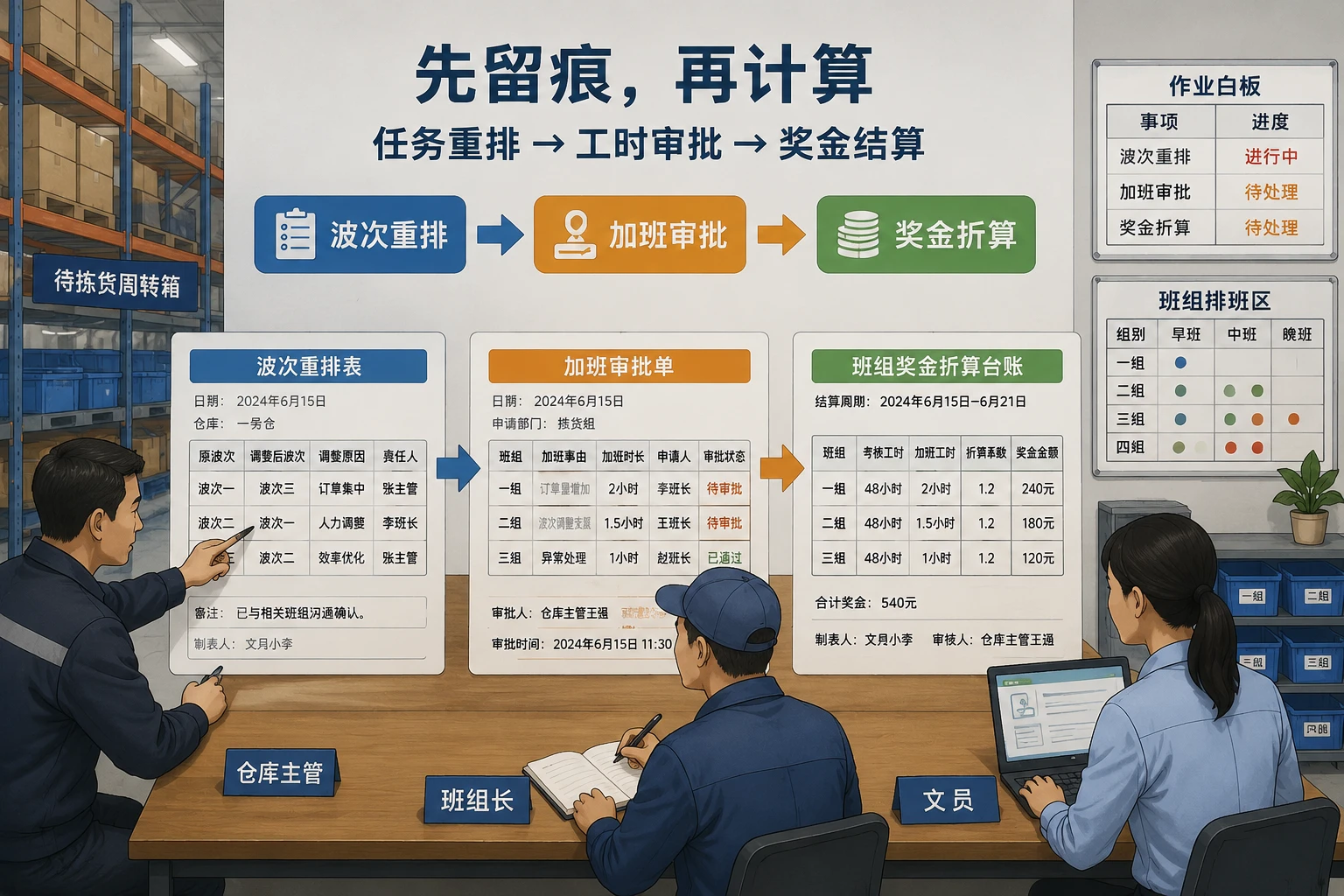 2026年跨境电商仓库截单变动下波次重排与奖金台账模板