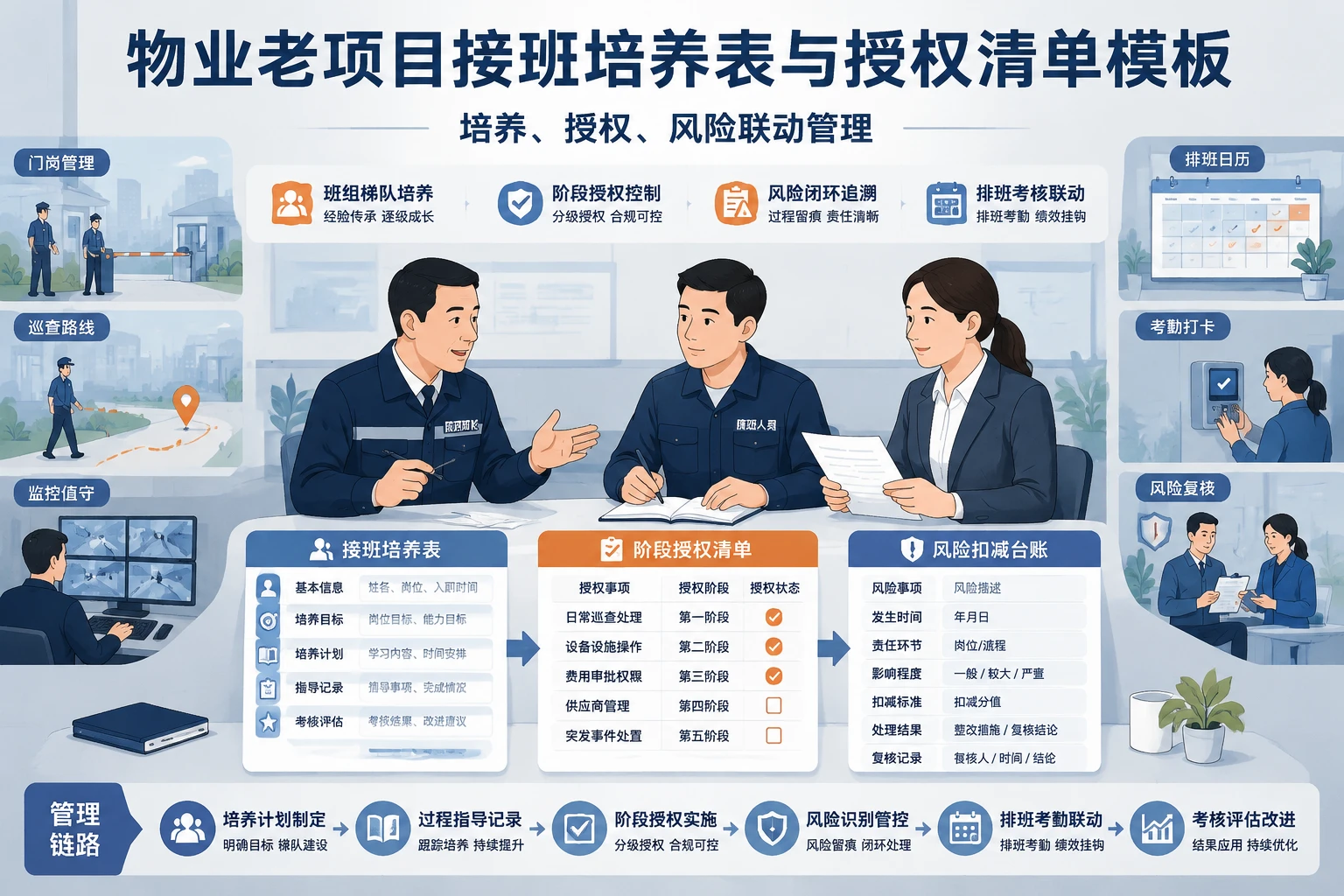 2026年物业老项目接班培养表与授权清单模板设计
