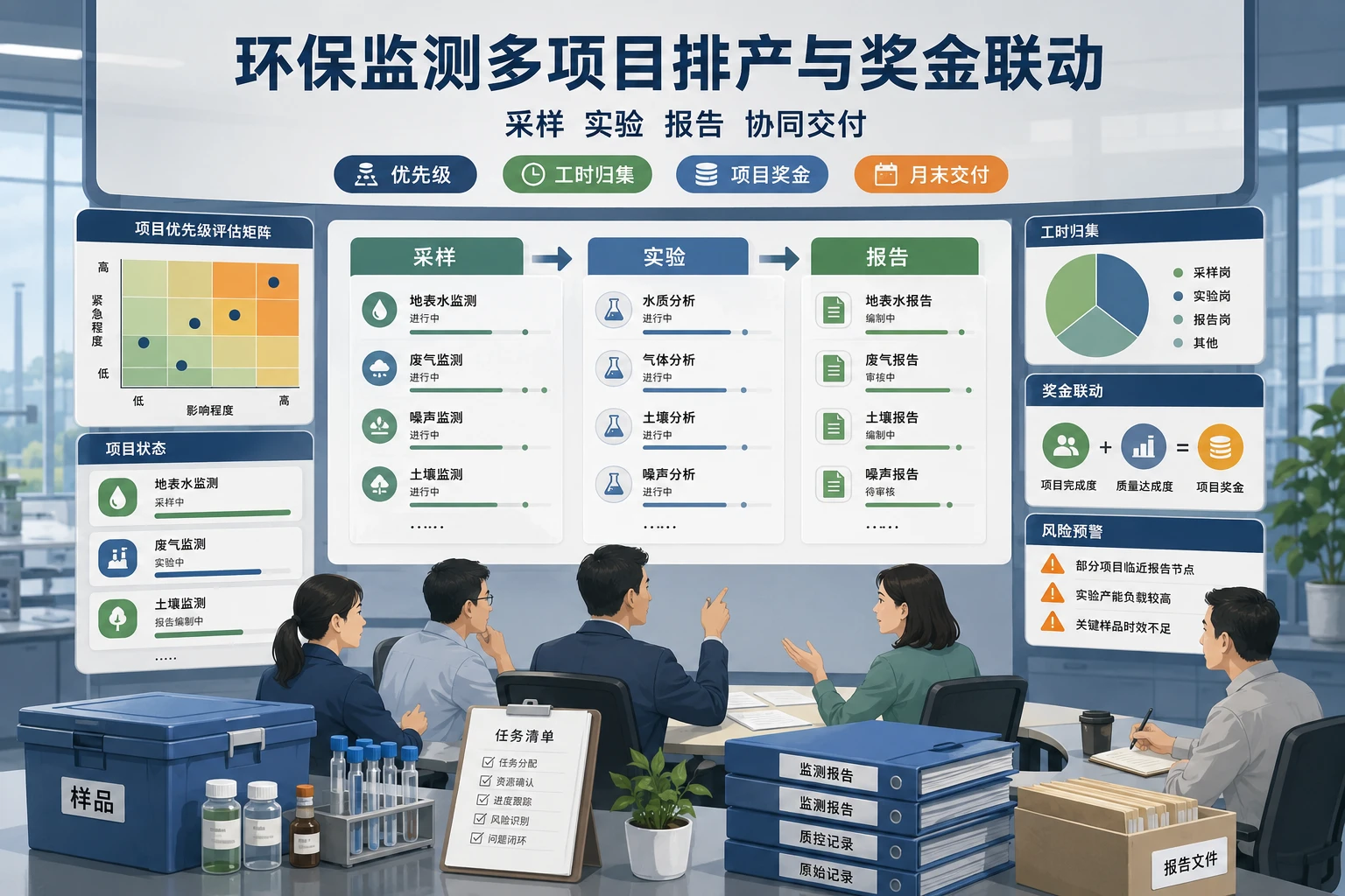 环保监测多项目赶报告节点的排产与奖金联动指南（2026年版）