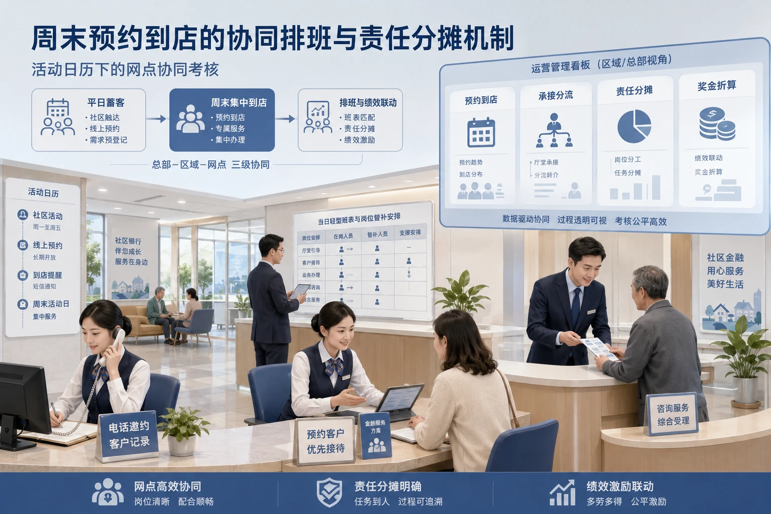 城商行社区网点周末预约到店的协同排班与责任分摊机制（2026年版）