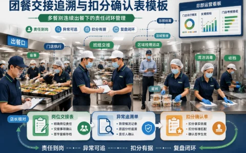 团餐岗位交接表模板：多餐别连续出餐下的异常追溯与风险扣分流程
