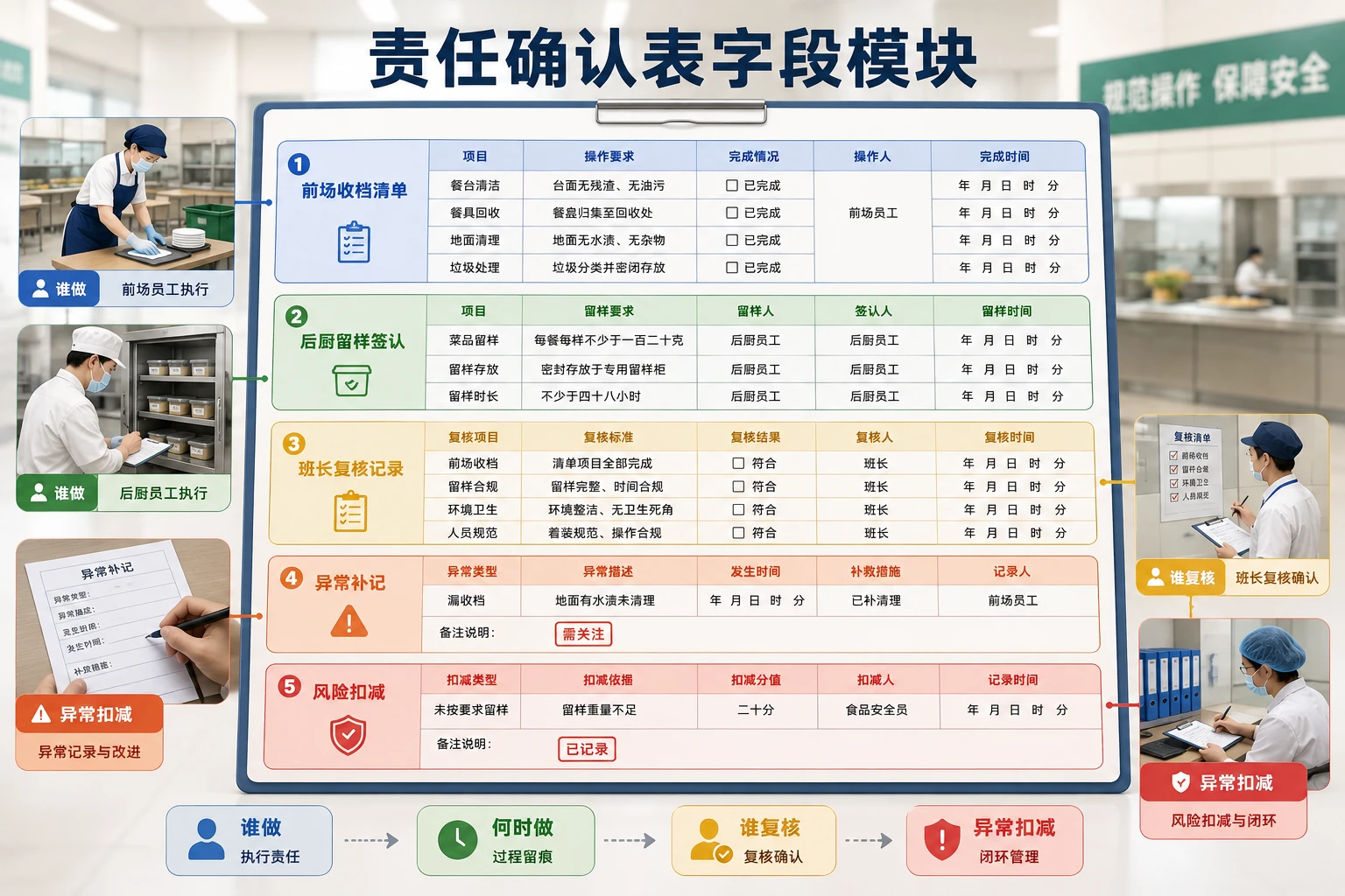 2026年连锁团餐晚餐加开收档留样责任确认表模板