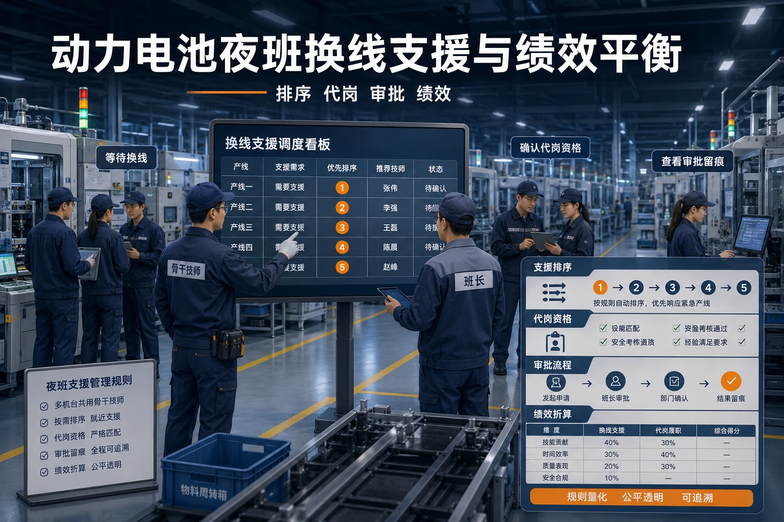 动力电池夜班换线支援排序与代岗绩效平衡机制（2026年版）