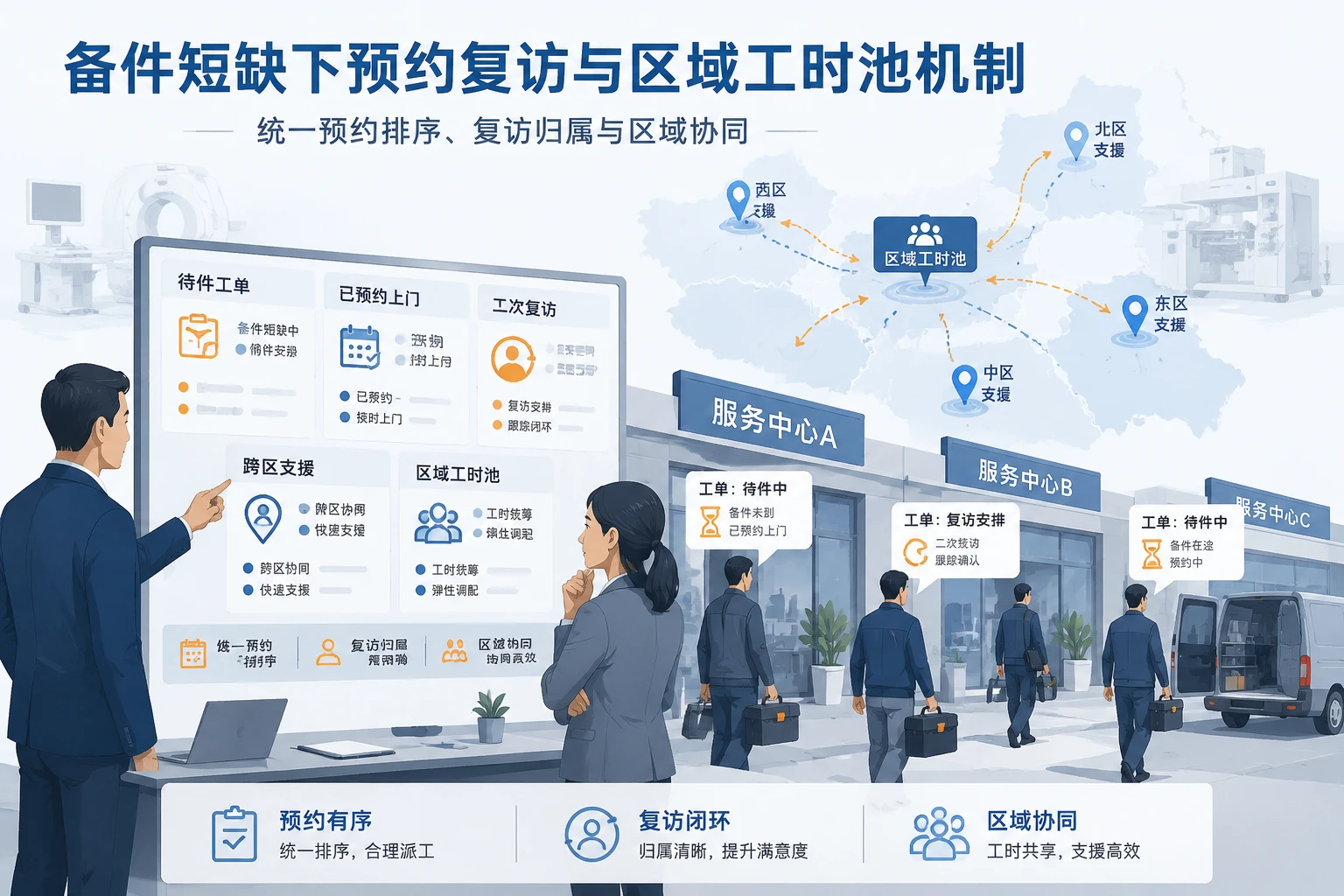 2026年连锁售后备件短缺下预约复访与区域工时池机制