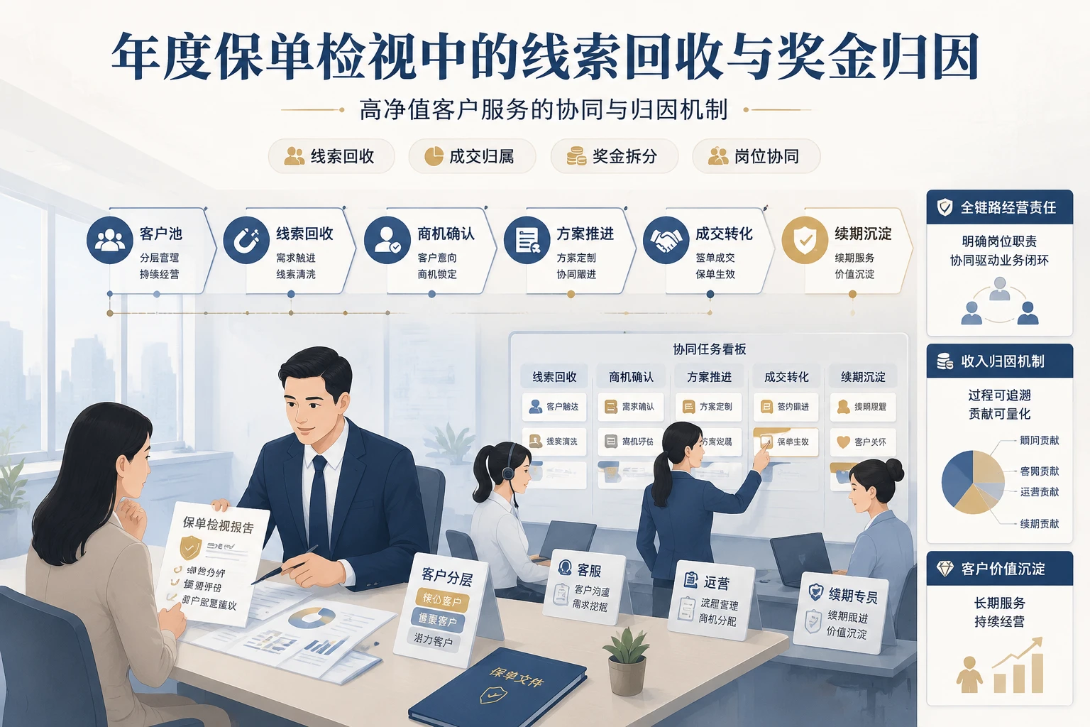 高净值客户年度保单检视中的线索回收与奖金归因机制