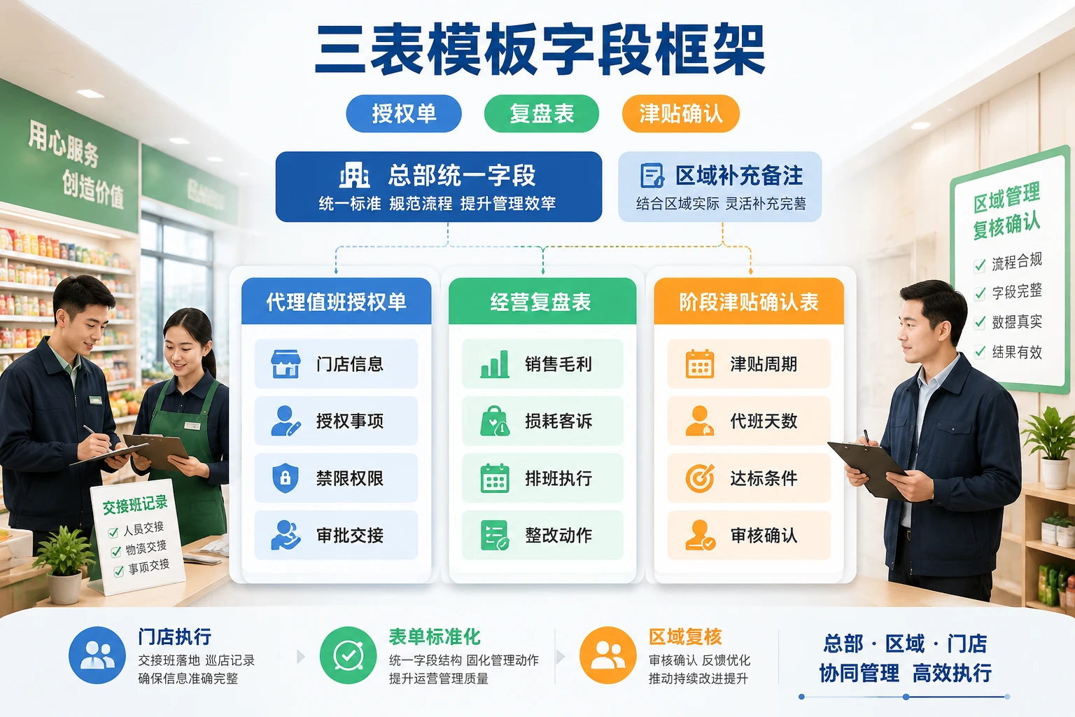 连锁门店储备店长代班授权、经营复盘与津贴确认三表模板（2026年版）