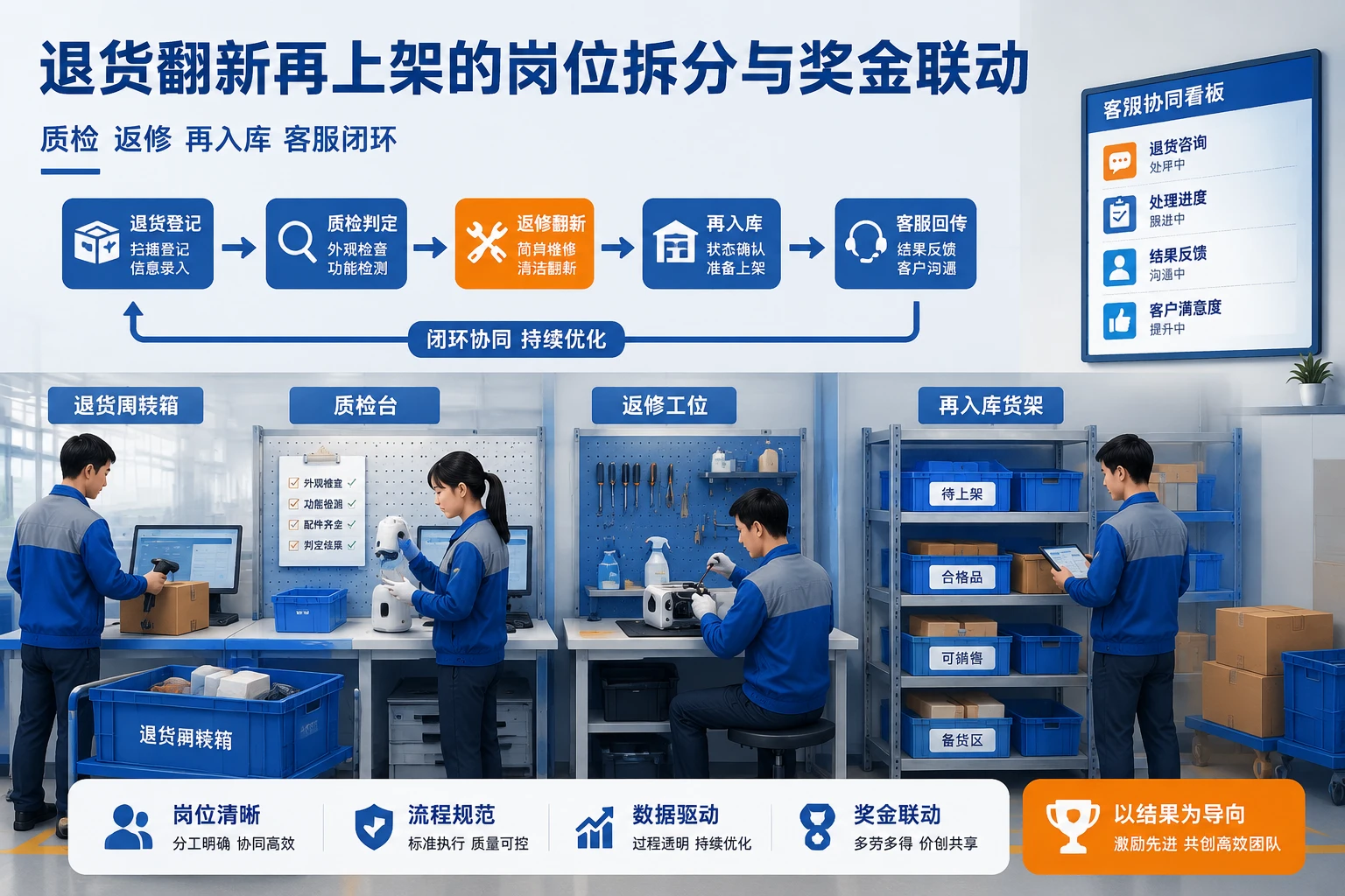 2026年跨境电商退货翻新再上架的岗位拆分与奖金联动规则